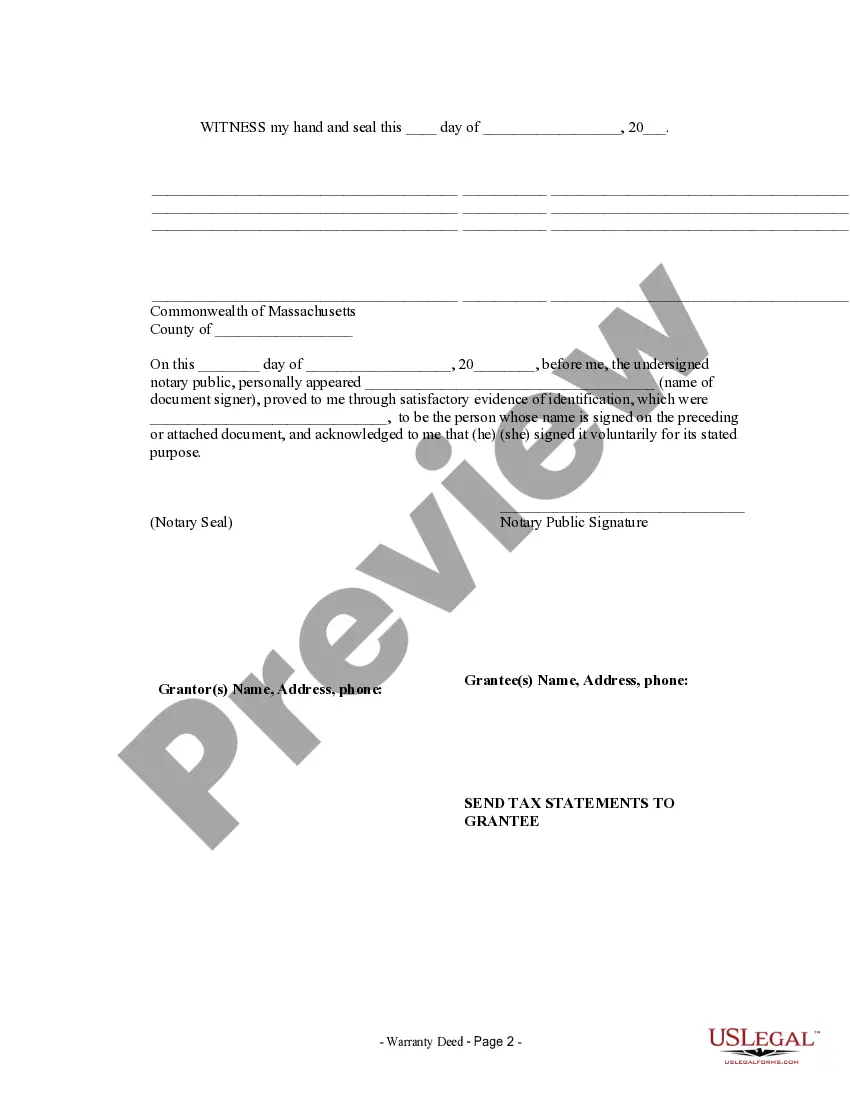 Preview Warranty Deed from Individual to a Trust