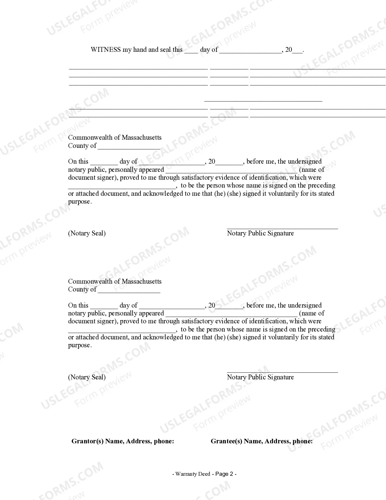 Preview Warranty Deed from Husband and Wife to a Trust