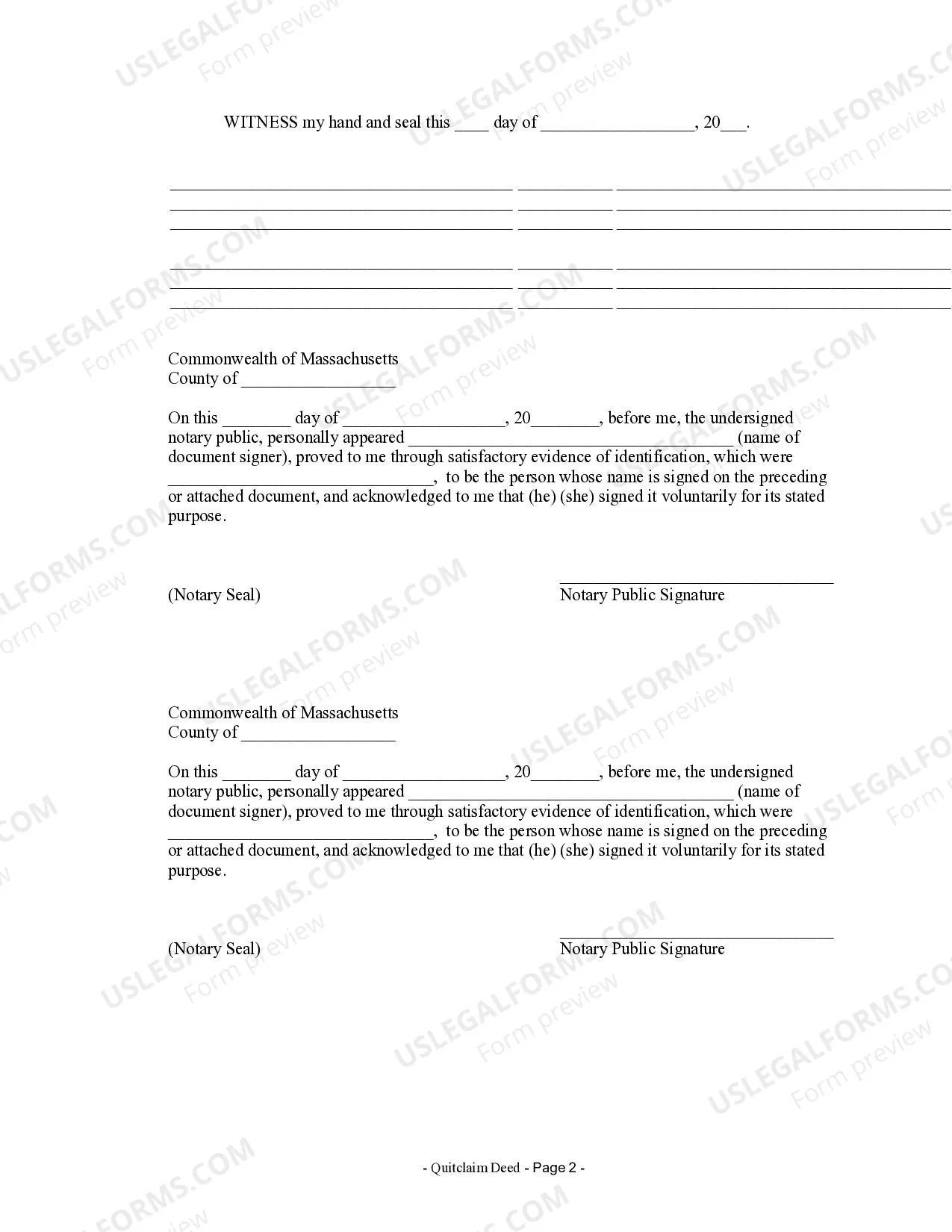 Preview Quitclaim Deed from Husband and Wife to Husband and Wife