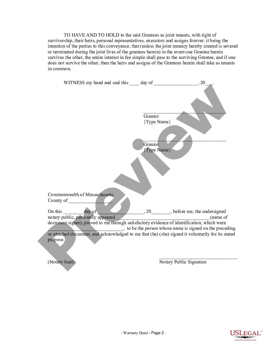 page 1 Warranty Deed from Husband and Wife to Husband and Wife preview