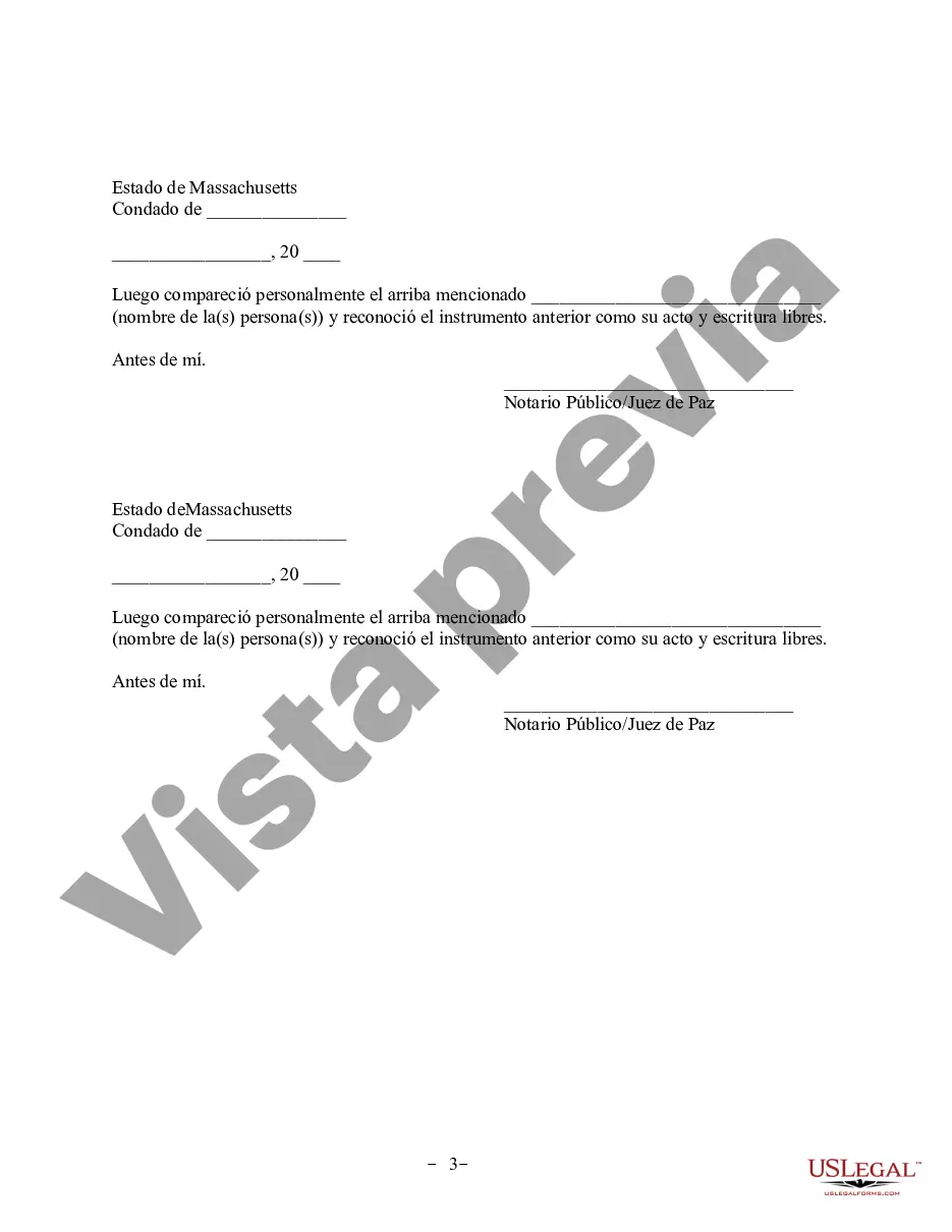 Preview Revocación del Acuerdo de Propiedad Postnupcial - Massachusetts