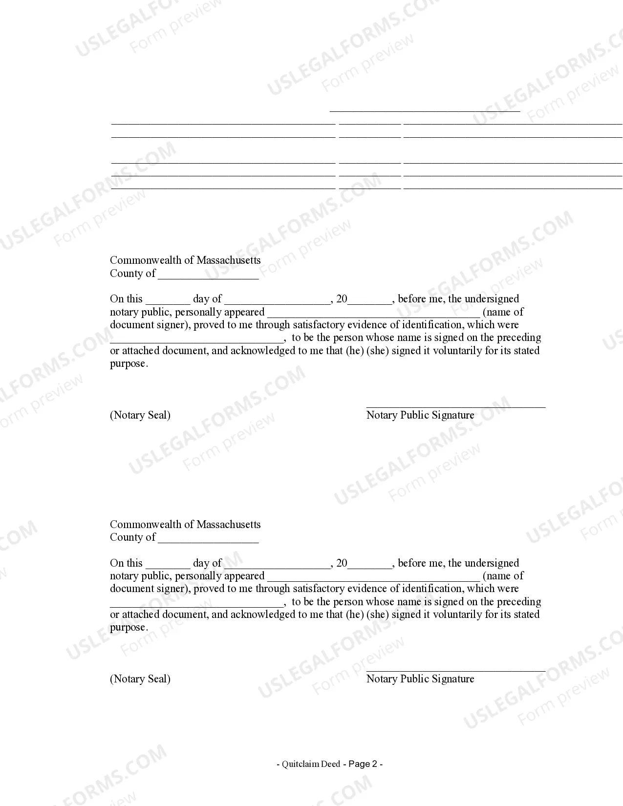 Preview Quitclaim Deed from Husband and Wife to an Individual