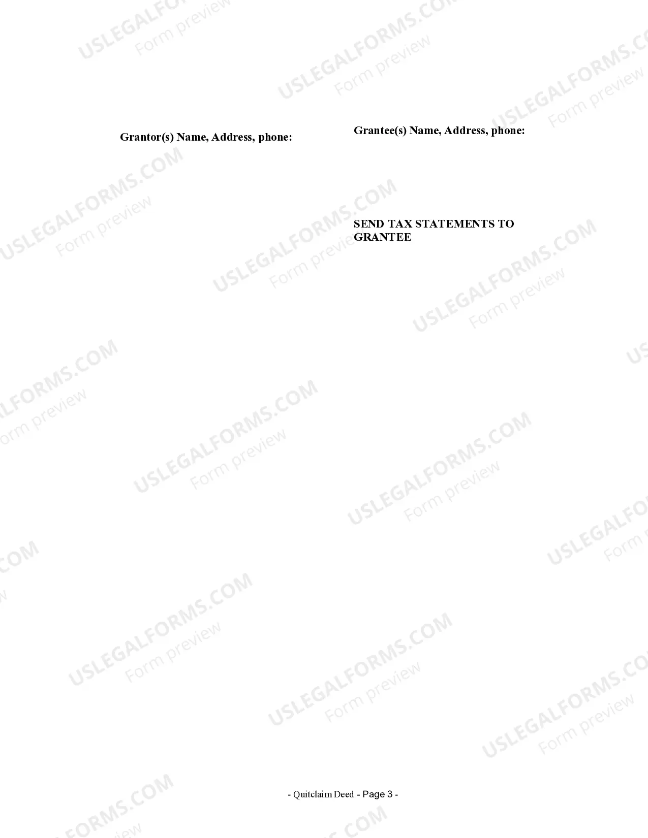 Preview Quitclaim Deed from Husband and Wife to an Individual