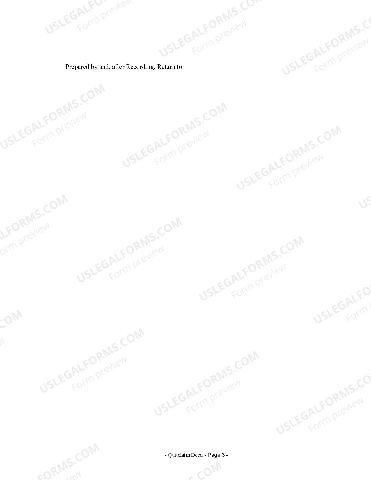 Preview Quitclaim Deed - Husband and Wife to Trust