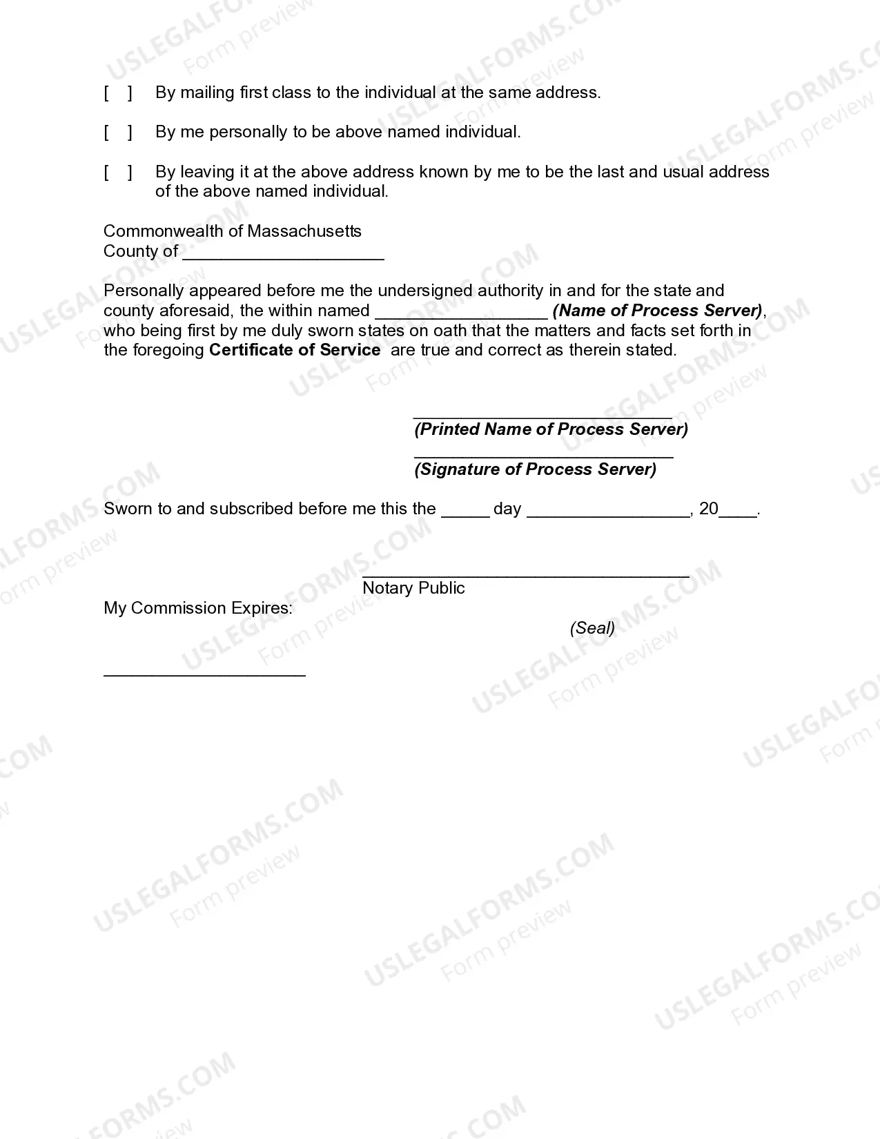 Preview No Trespass Notice to be Served on Individual