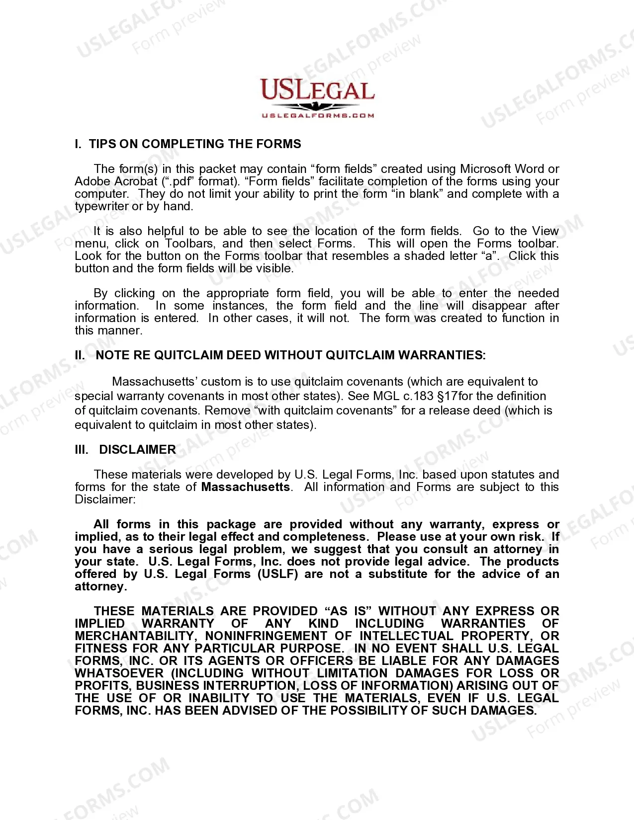 Preview Condominium Unit Quitclaim Deed - Life Estate from Husband and Wife, or Two Grantors, to an Individual with Remainder to Grantors.