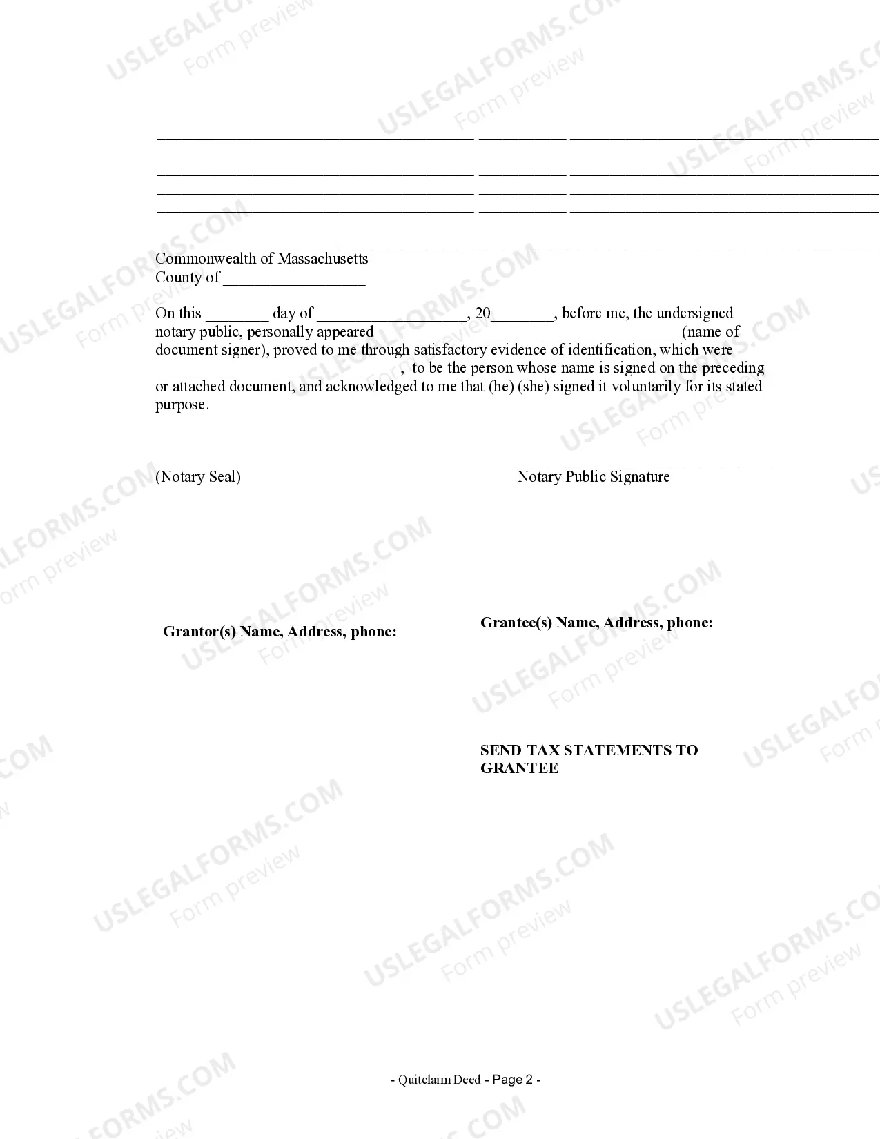Preview Quitclaim Deed from Individual to Two Individuals in Joint Tenancy