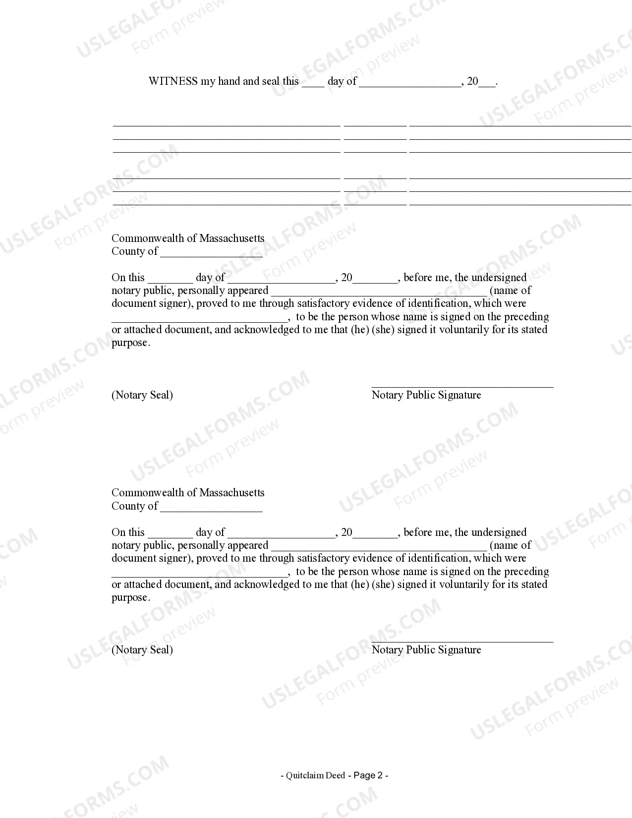 Preview Quitclaim Deed by Two Individuals to Husband and Wife