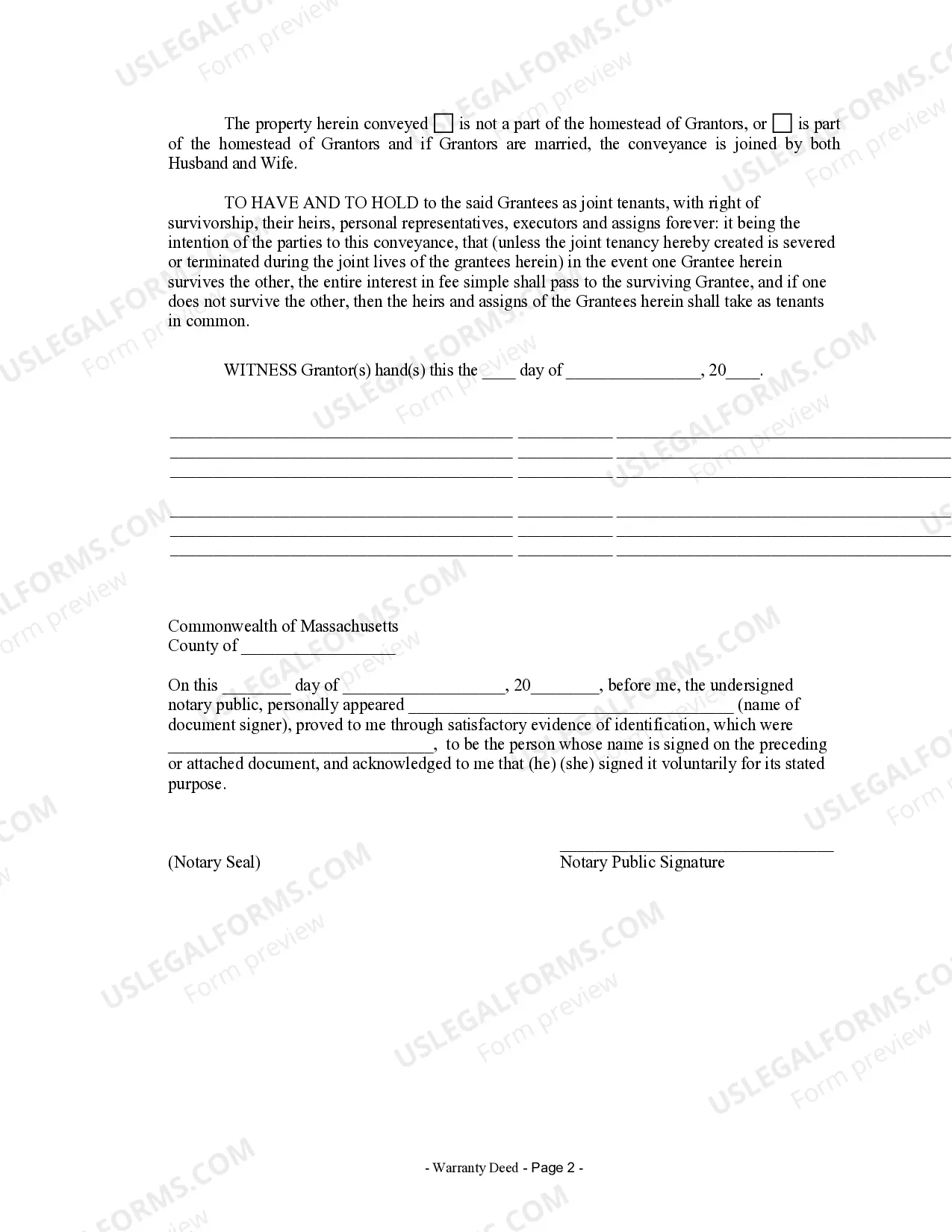 Preview Warranty Deed from two Individuals to Husband and Wife