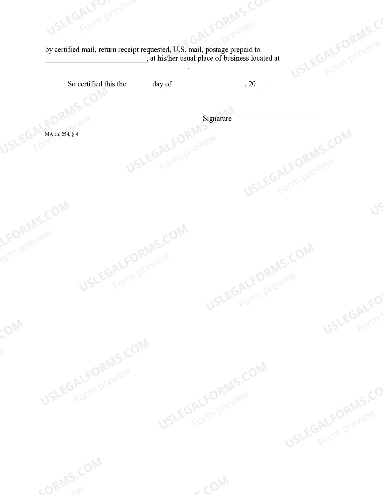 Preview Non Contractor's Notice of Furnishing - Individual