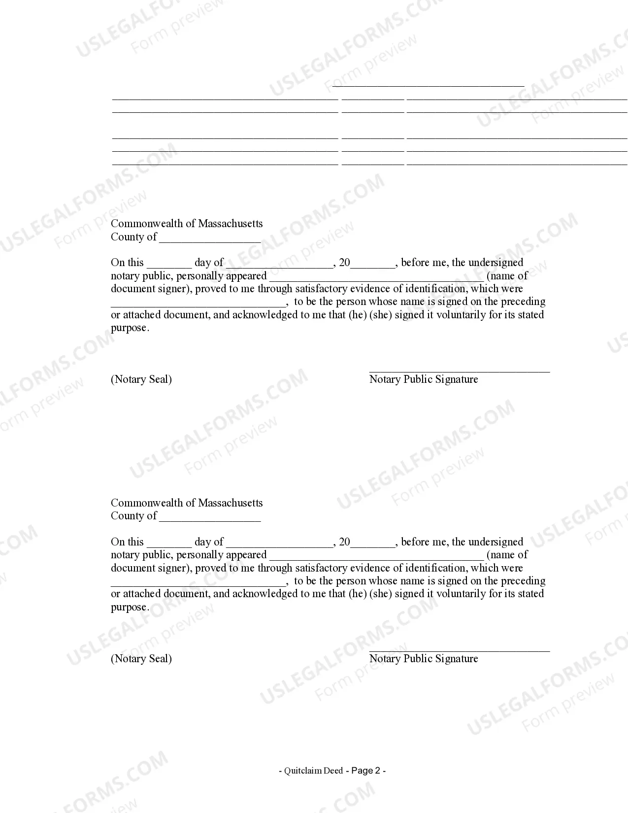 Preview Quitclaim Deed by Two Individuals to Corporation