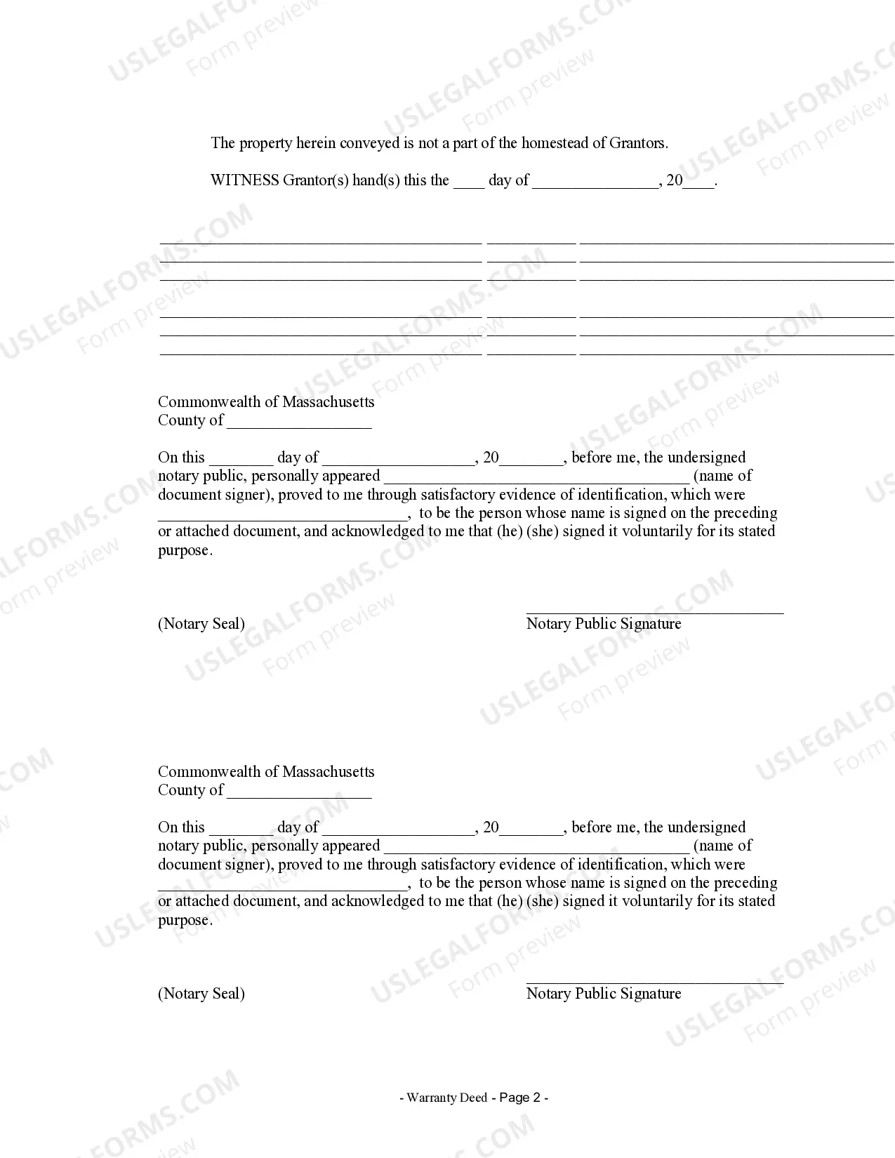 Preview Warranty Deed from two Individuals to Corporation