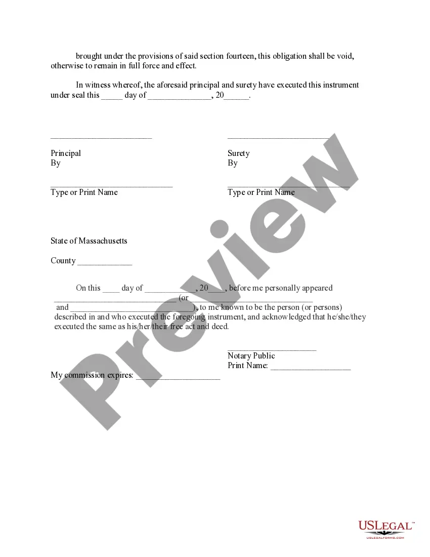 Preview Bond for Dissolution Form - Individual