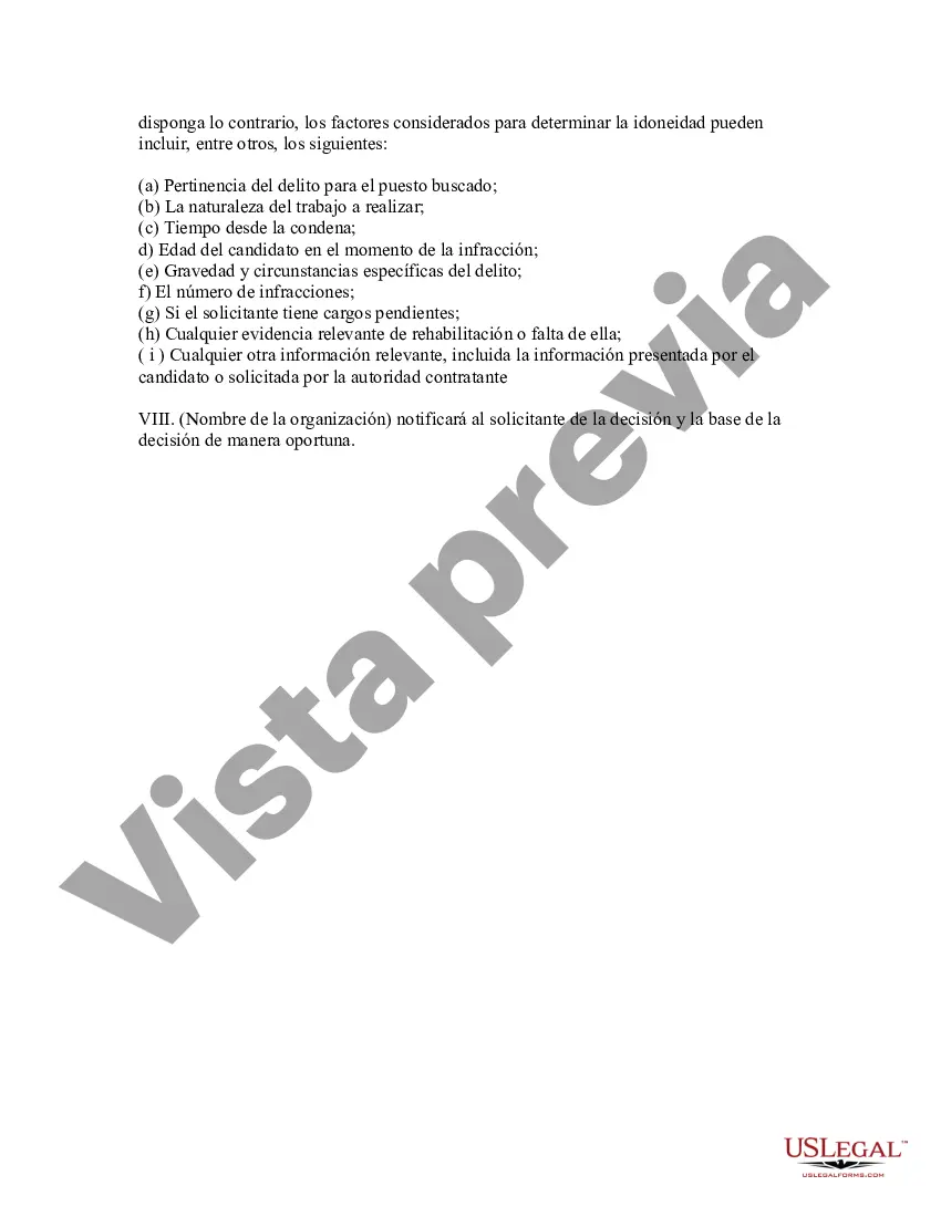 Preview Política modelo de Massachusetts sobre verificación de antecedentes penales para el empleo