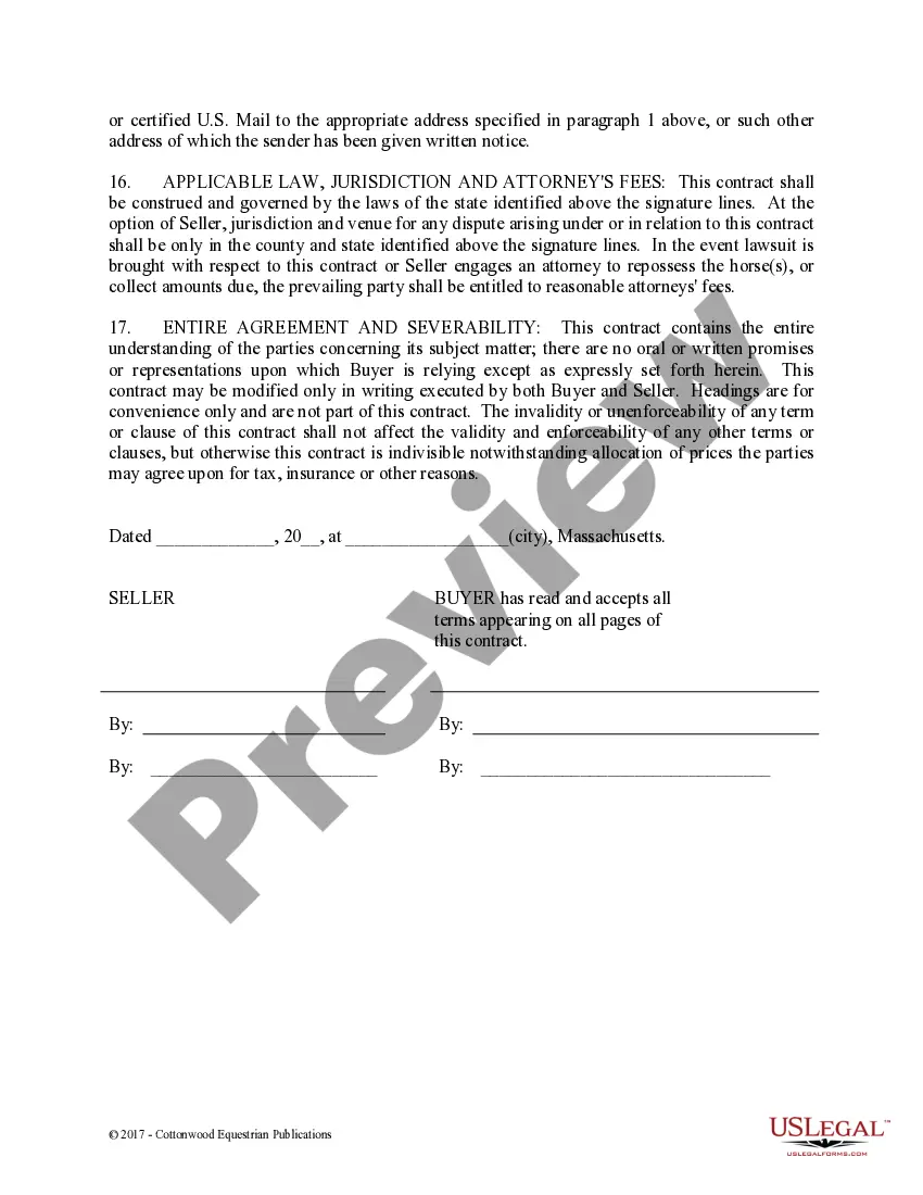 Get Installment Purchase and Security Agreement With Limited Warranties - Horse Equine Forms Preview Installment Purchase and Security Agreement With Limited Warranties - Horse Equine Forms
