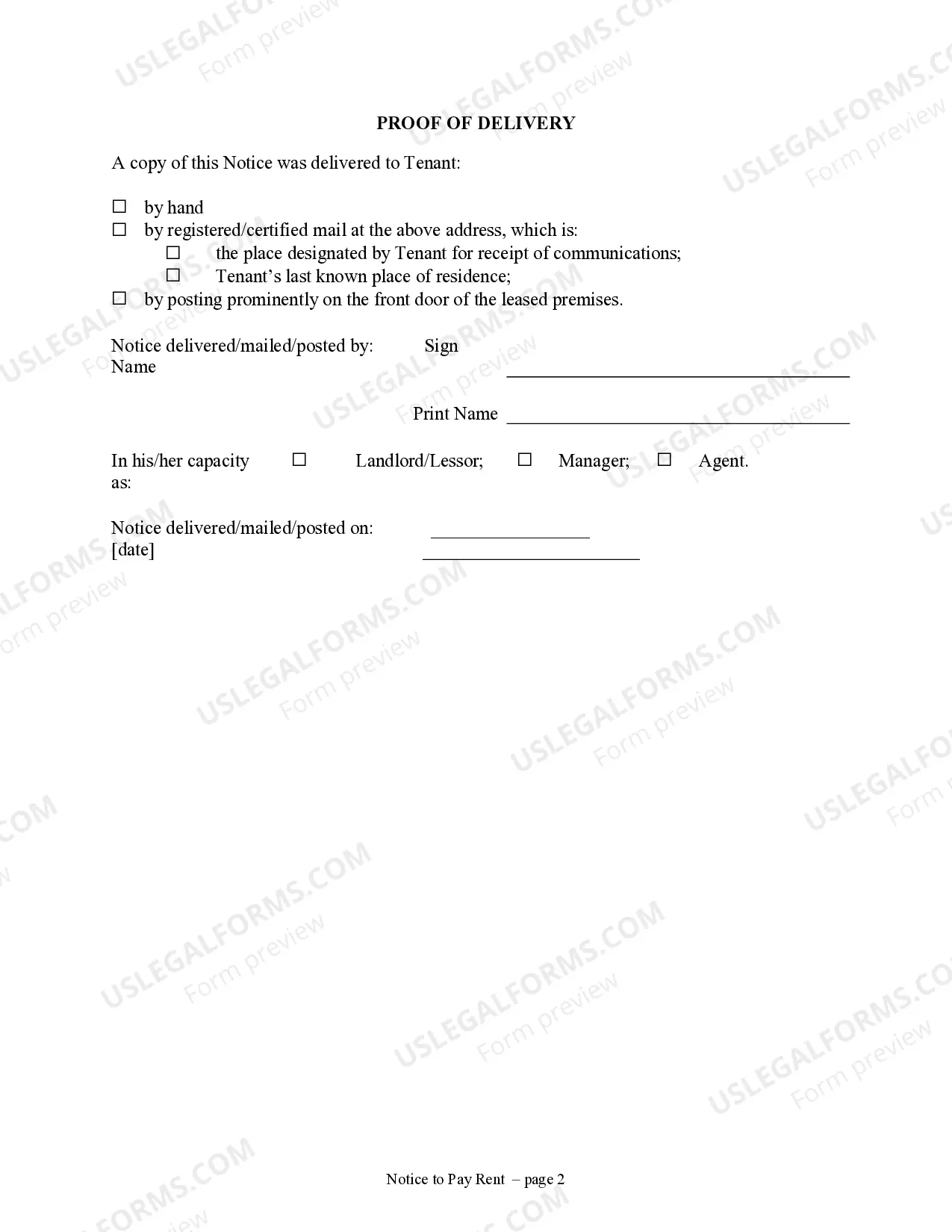 Preview 14 Day Notice to Pay Rent or Lease Terminated for Residential Property
