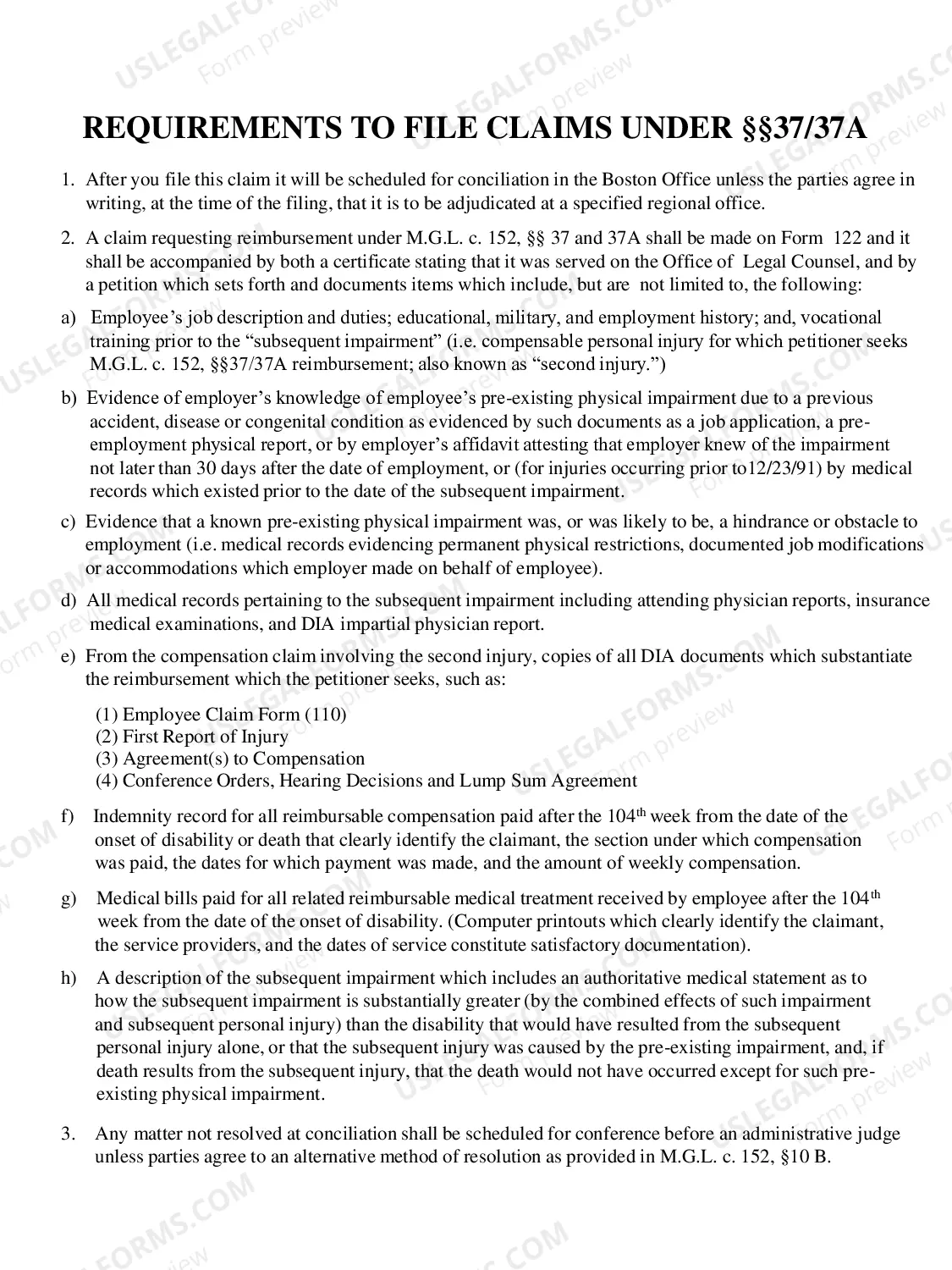 Preview Request for 37 37a Proceeding for Workers' Compensation