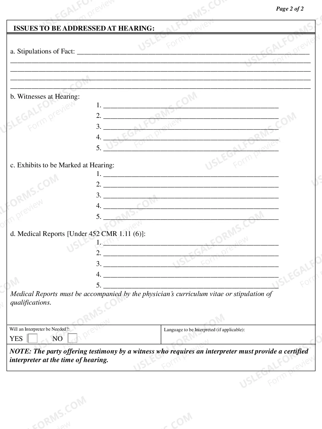 Preview Employee Hearing Memo for Workers' Compensation