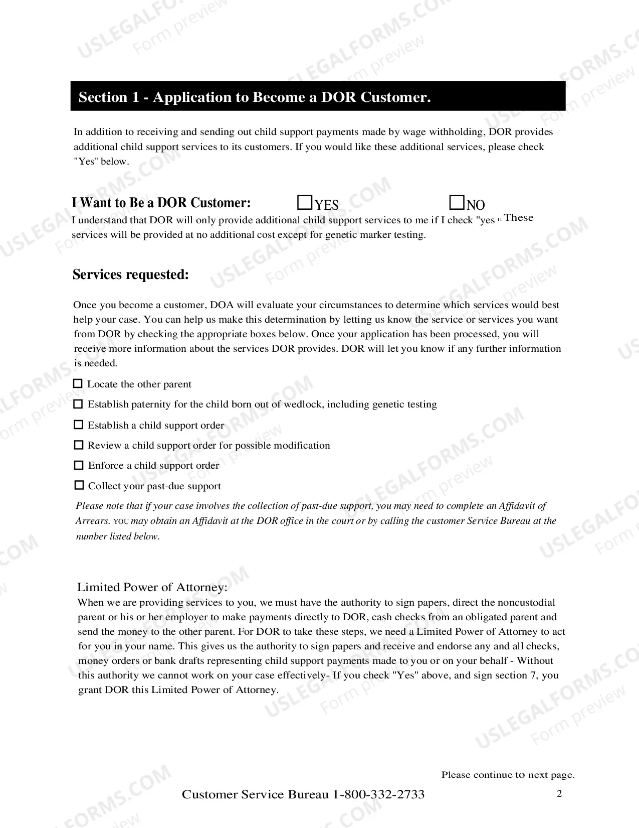 Preview Child Support Case Information Form and Child Support Enforcement Services Application Form
