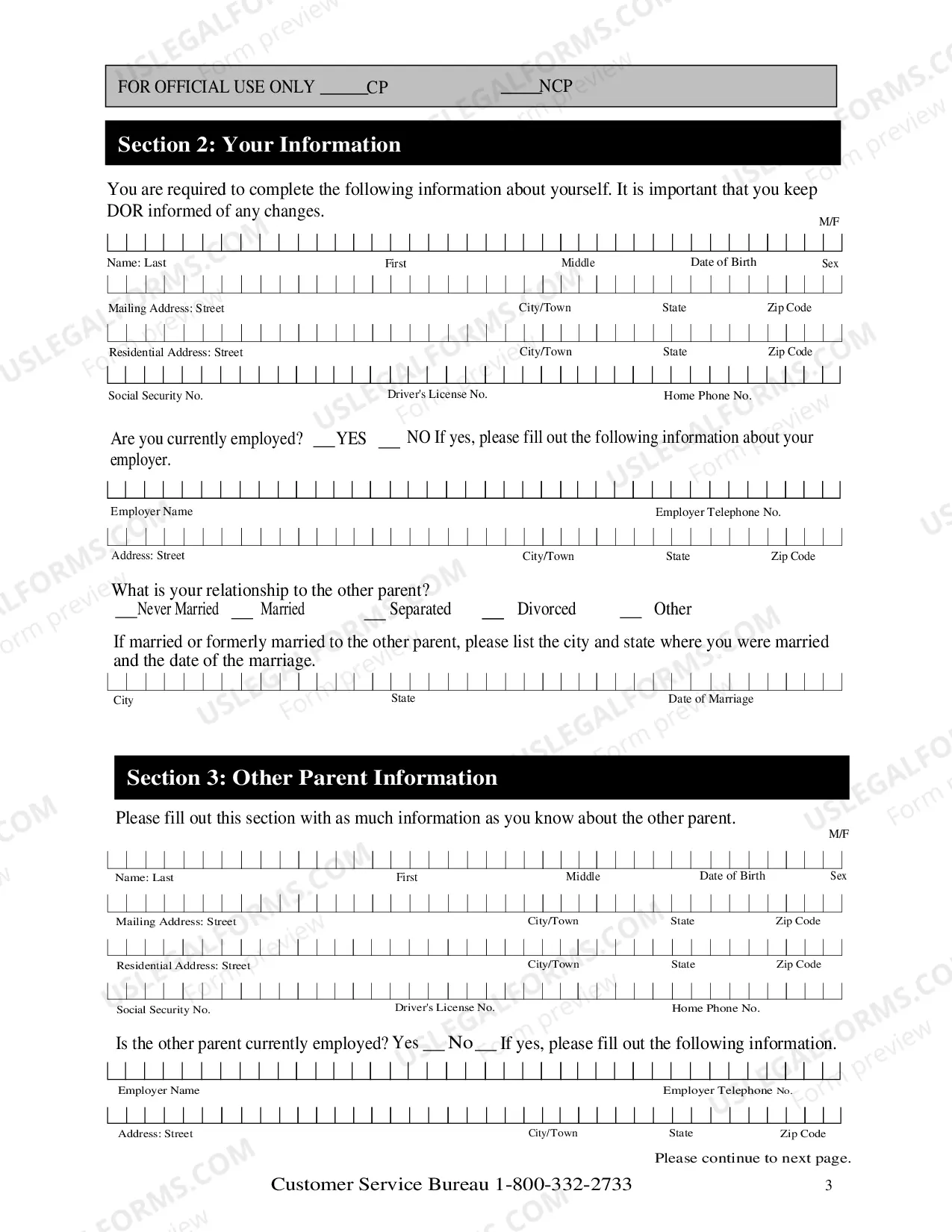Preview Child Support Case Information Form and Child Support Enforcement Services Application Form