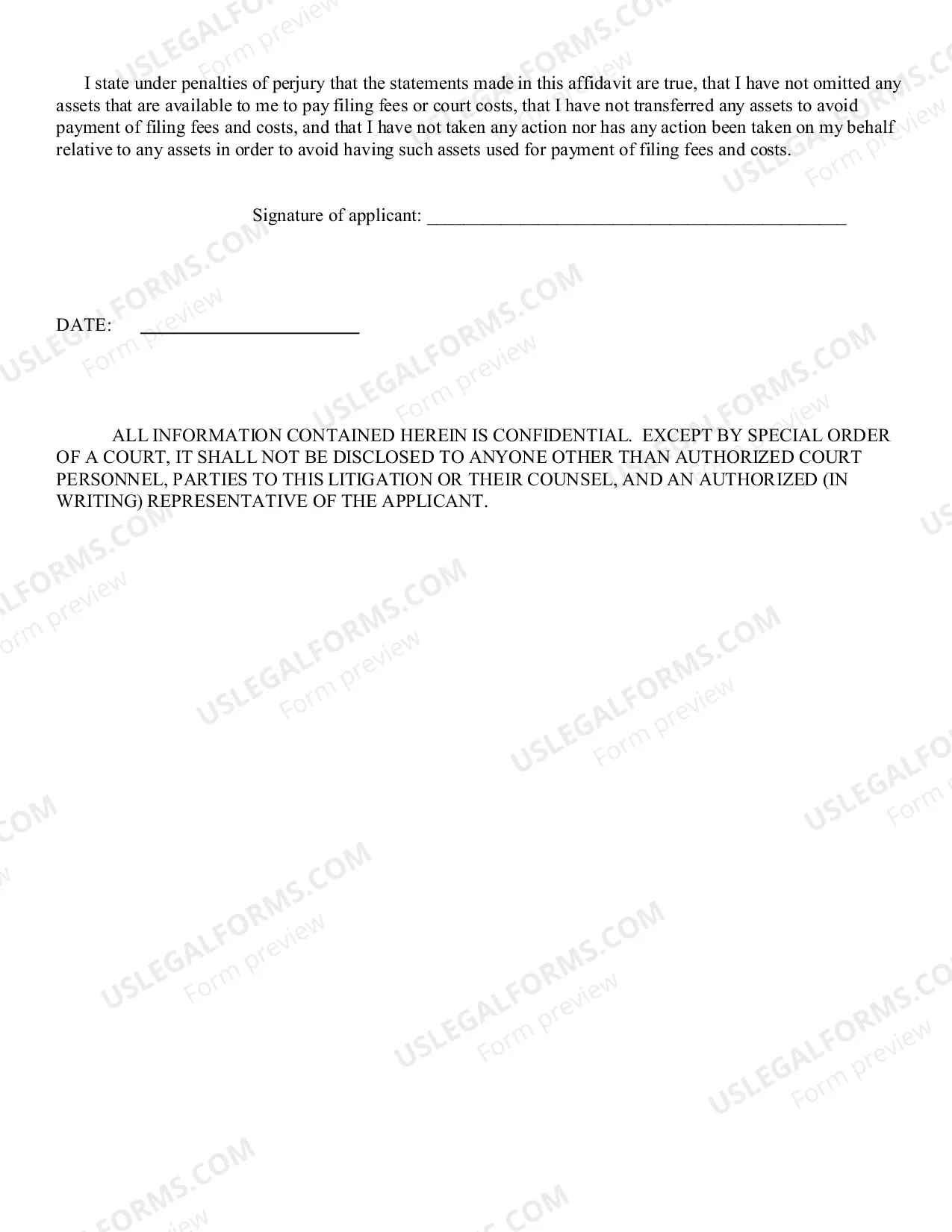 Preview Inmate Affidavit of Indigency and Request For Waiver of Normal Fees and Costs in Compliance with General Laws c. 261, ' 29 - In Forma Pauperis