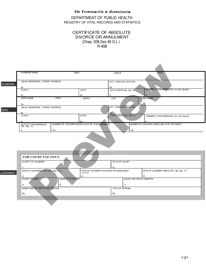 Cambridge Massachusetts Certificate Of Absolute Divorce Or Annulment Certificate Of Divorce 1006