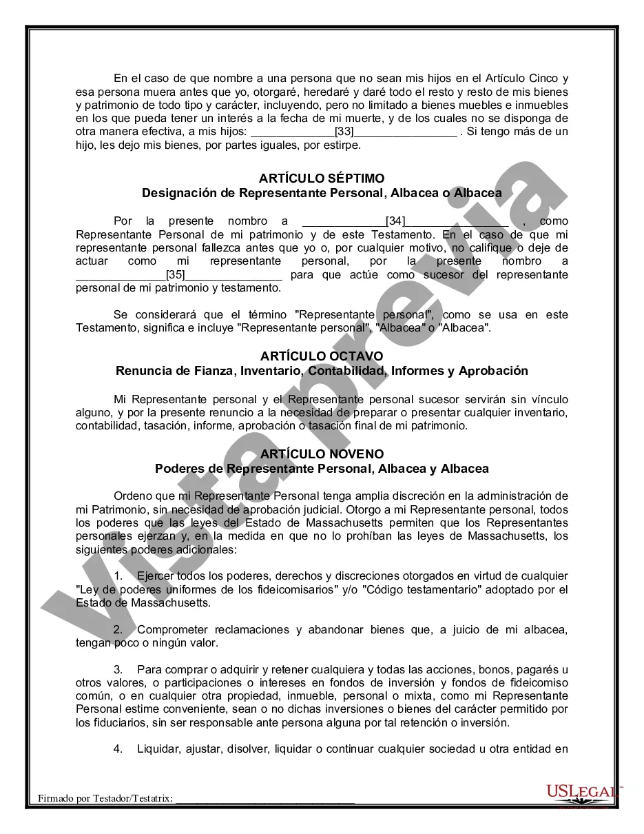 Preview Paquete de Testamentos Mutuos de Últimas Voluntades y Testamentos para Personas Solteras que conviven con Hijos Adultos