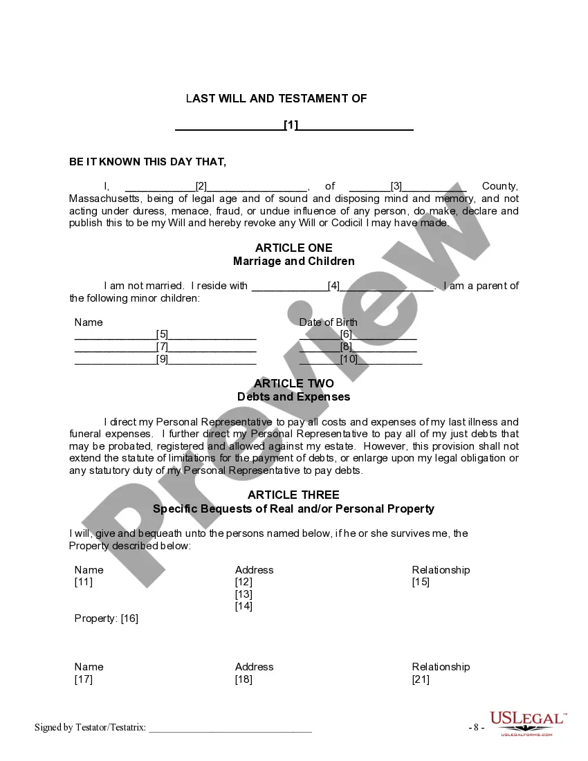 Get Mutual Wills or Last Will and Testaments for Man and Woman living together, not Married with Minor Children Preview Mutual Wills or Last Will and Testaments for Man and Woman living together, not Married with Minor Children