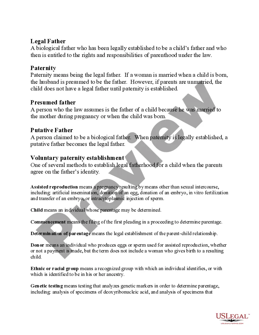 Preview Paternity Law and Procedure Handbook