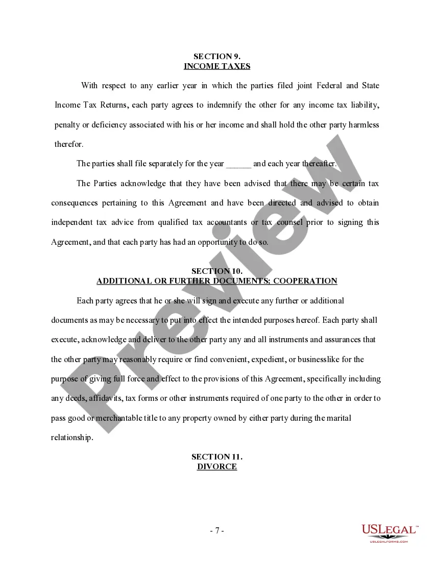 Preview Marital Domestic Separation and Property Settlement Agreement Adult Children