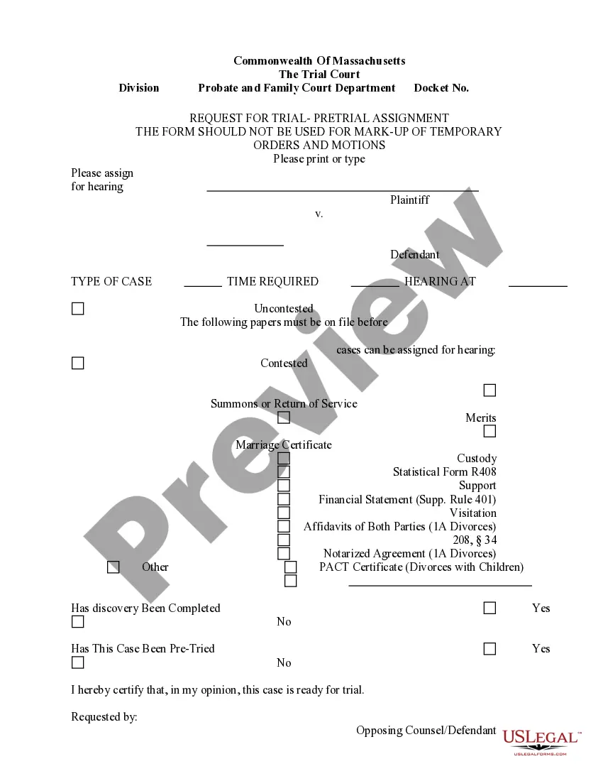 Preview Request for Trial