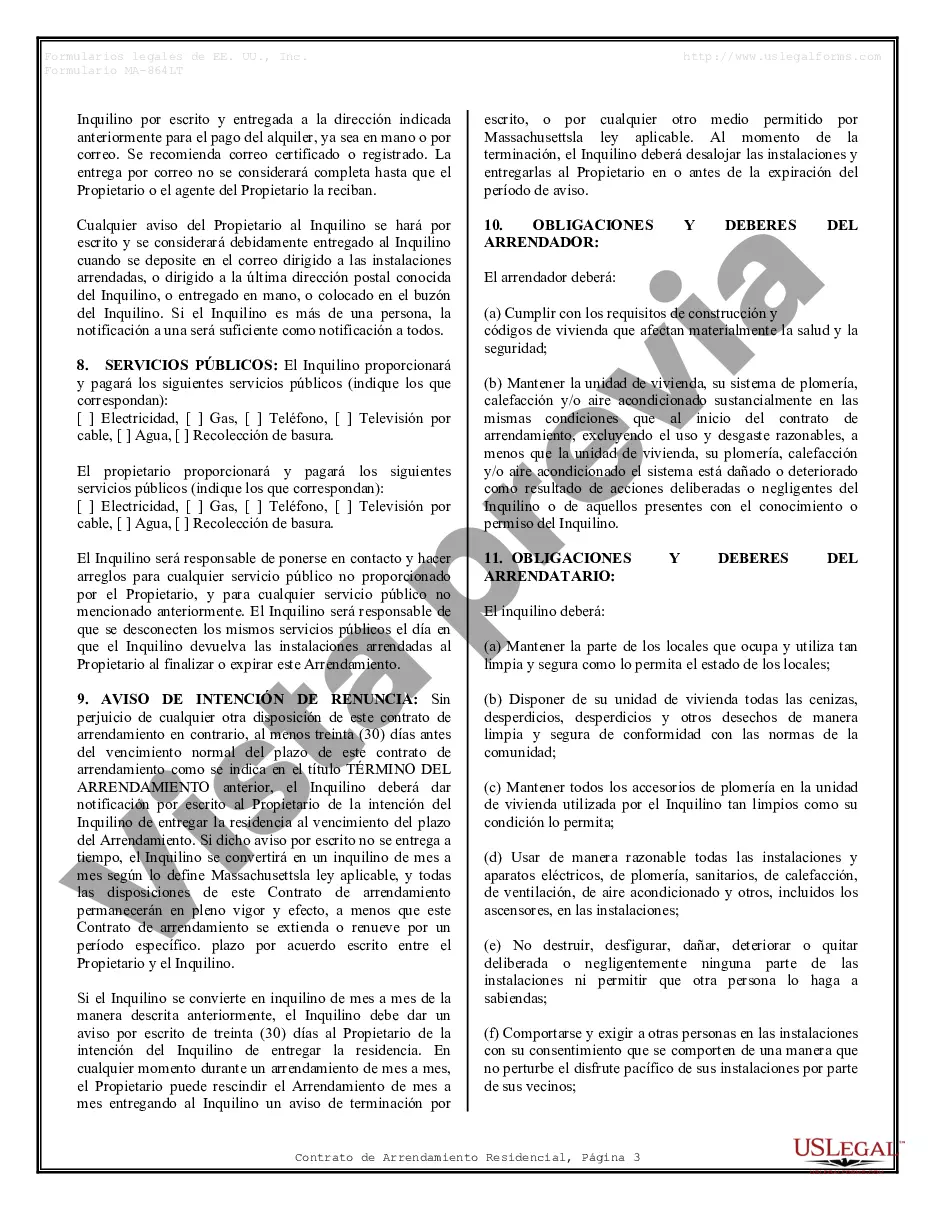 Preview Contrato de arrendamiento de alquiler residencial