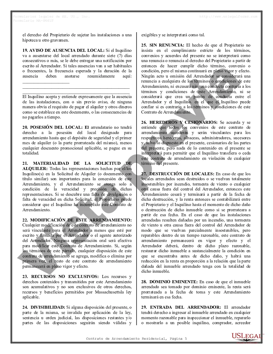 Preview Contrato de arrendamiento de alquiler residencial