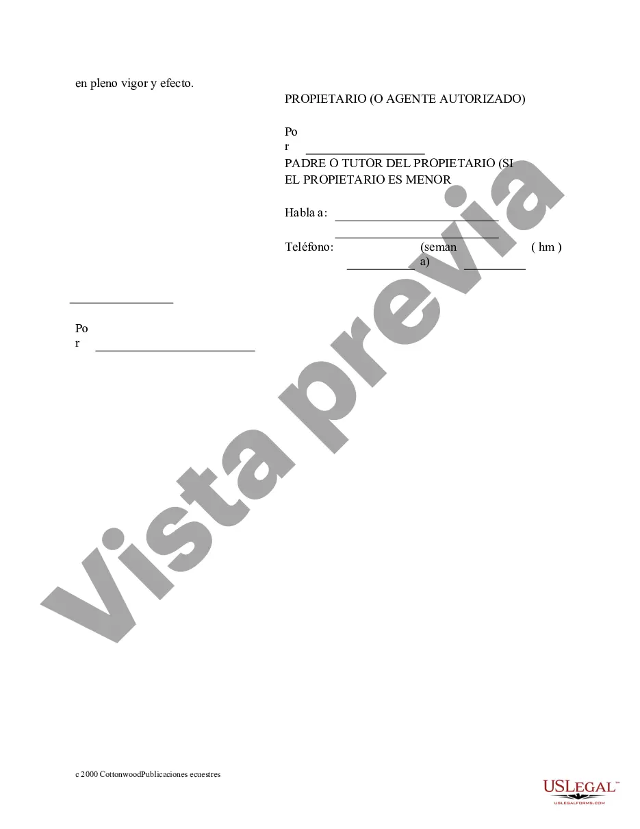 Preview Paquete de formularios equinos de caballos de Massachusetts