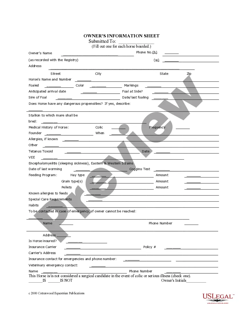 Get Massachusetts Horse Equine Forms Package Preview Massachusetts Horse Equine Forms Package