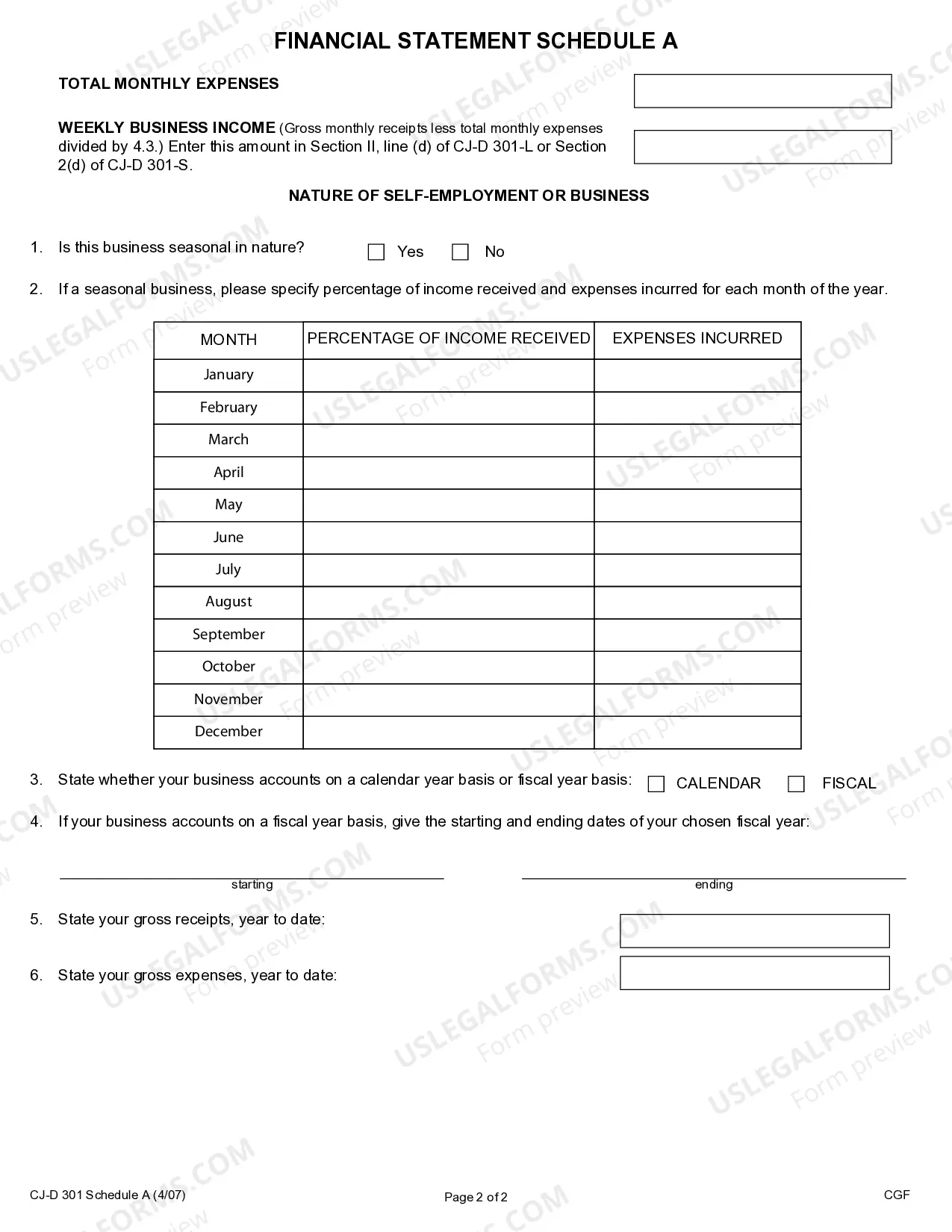 Preview Financial Statement Schedule A