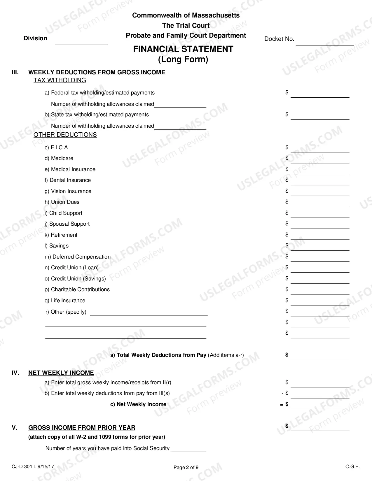 Preview Financial Statement - Long Form