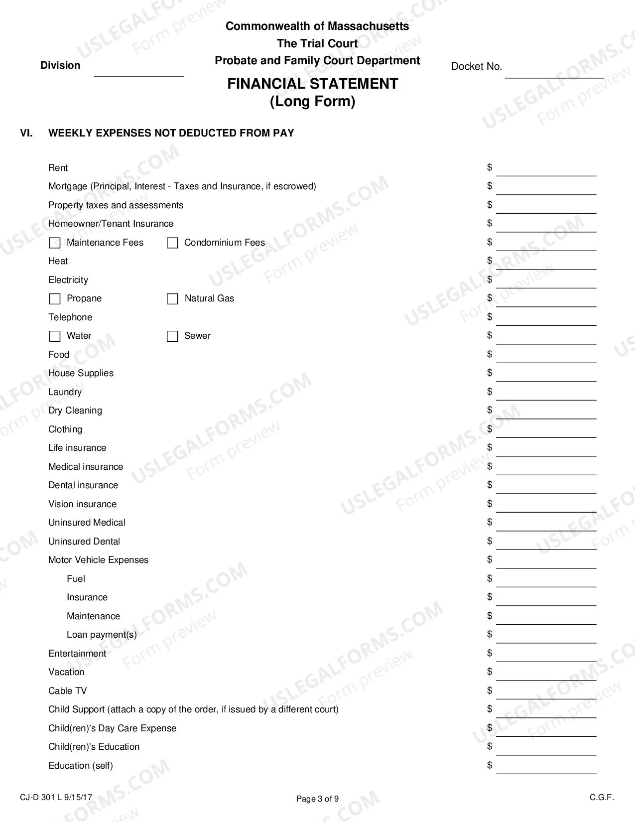 Preview Financial Statement - Long Form