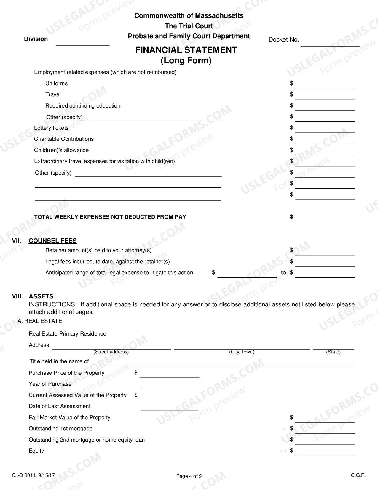 Preview Financial Statement - Long Form