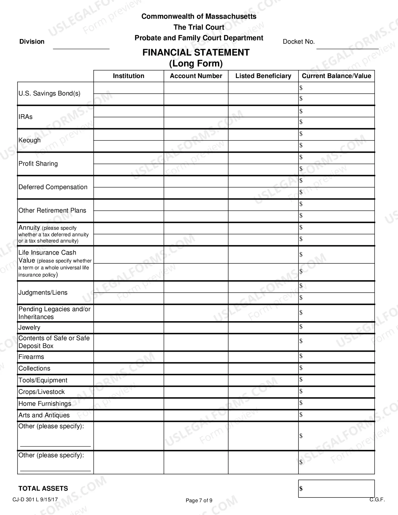 Preview Financial Statement - Long Form