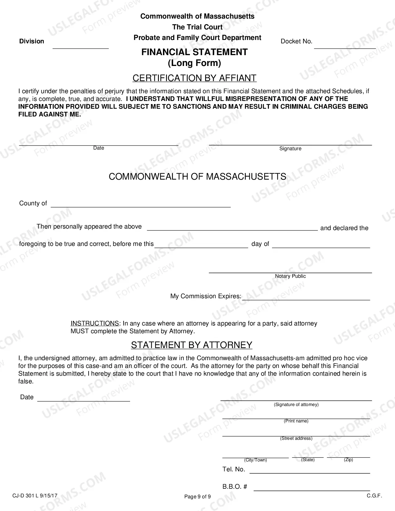 Preview Financial Statement - Long Form