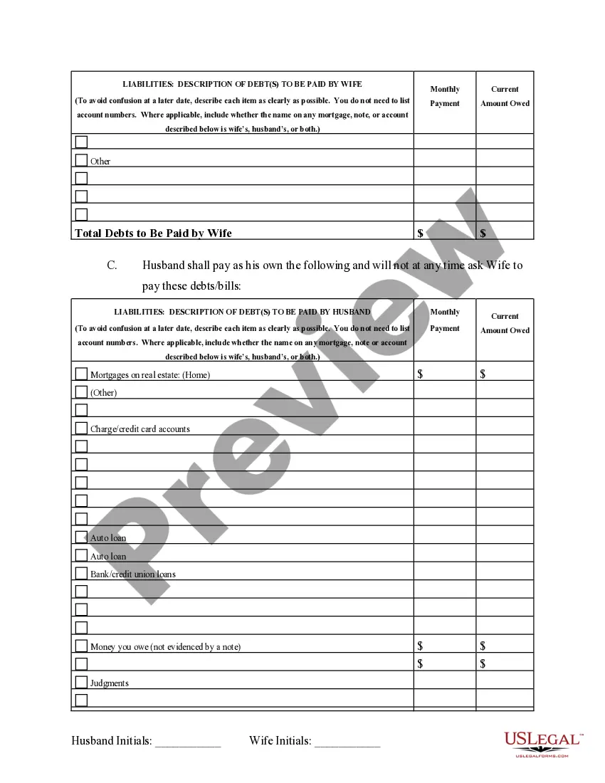Get Marital Domestic Separation and Property Settlement Agreement Adult Children Parties May have Joint Property or Debts where Divorce Action Filed Preview Marital Domestic Separation and Property Settlement Agreement Adult Children Parties May have Joint Property or Debts where Divorce Action Filed