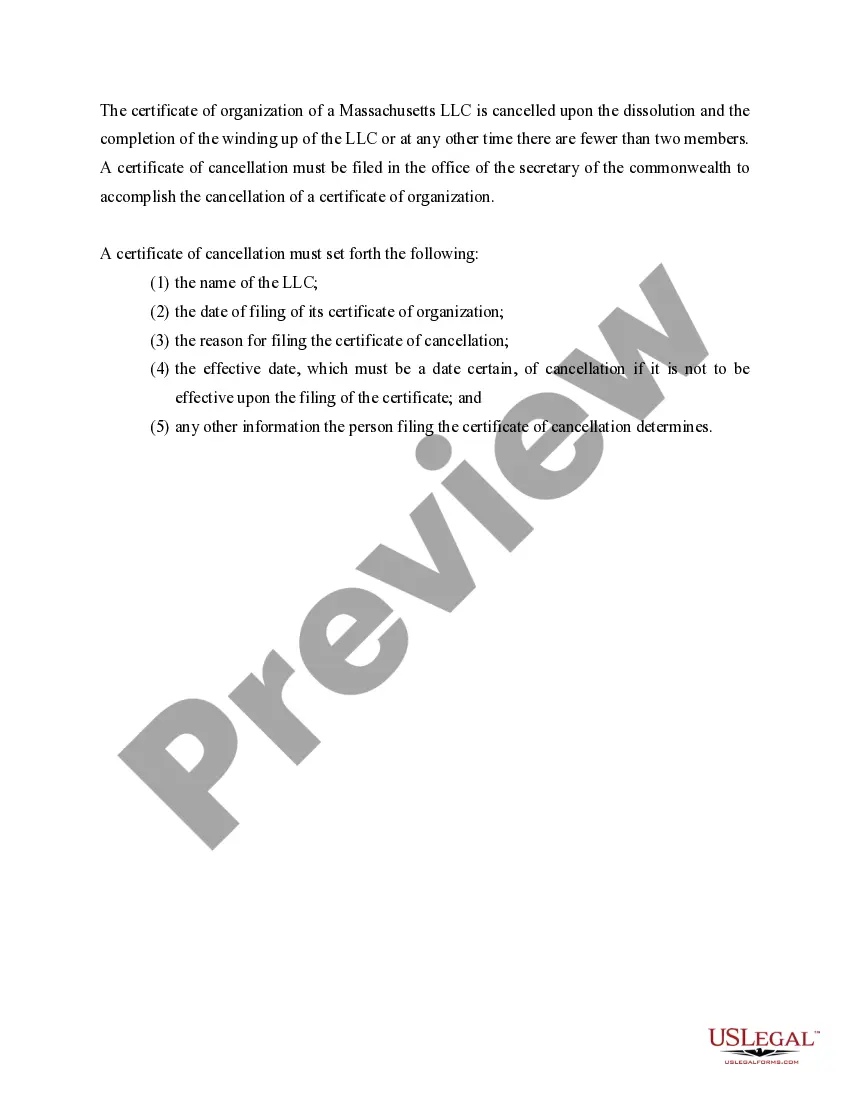 Get Massachusetts Dissolution Package to Dissolve Limited Liability Company LLC Preview Massachusetts Dissolution Package to Dissolve Limited Liability Company LLC