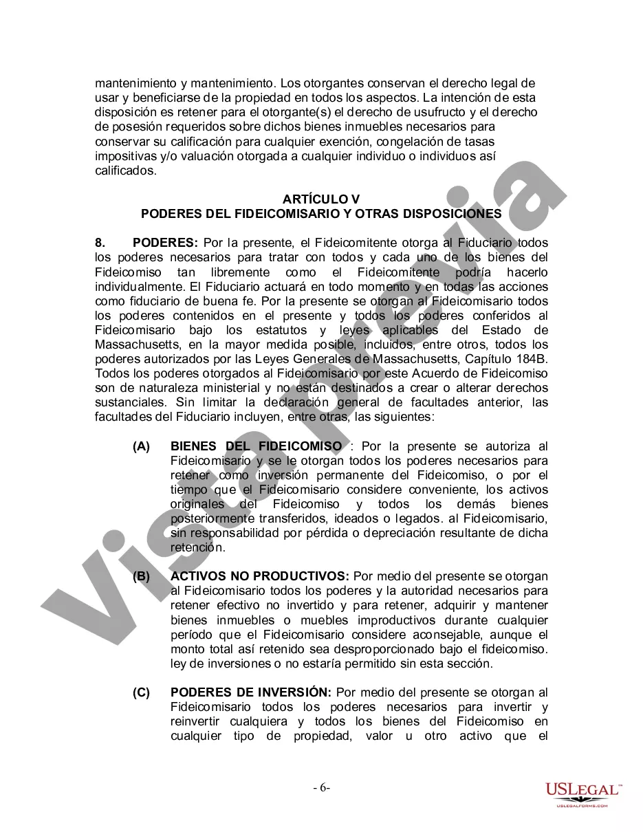 Preview Fideicomiso en vida para esposo y esposa sin hijos