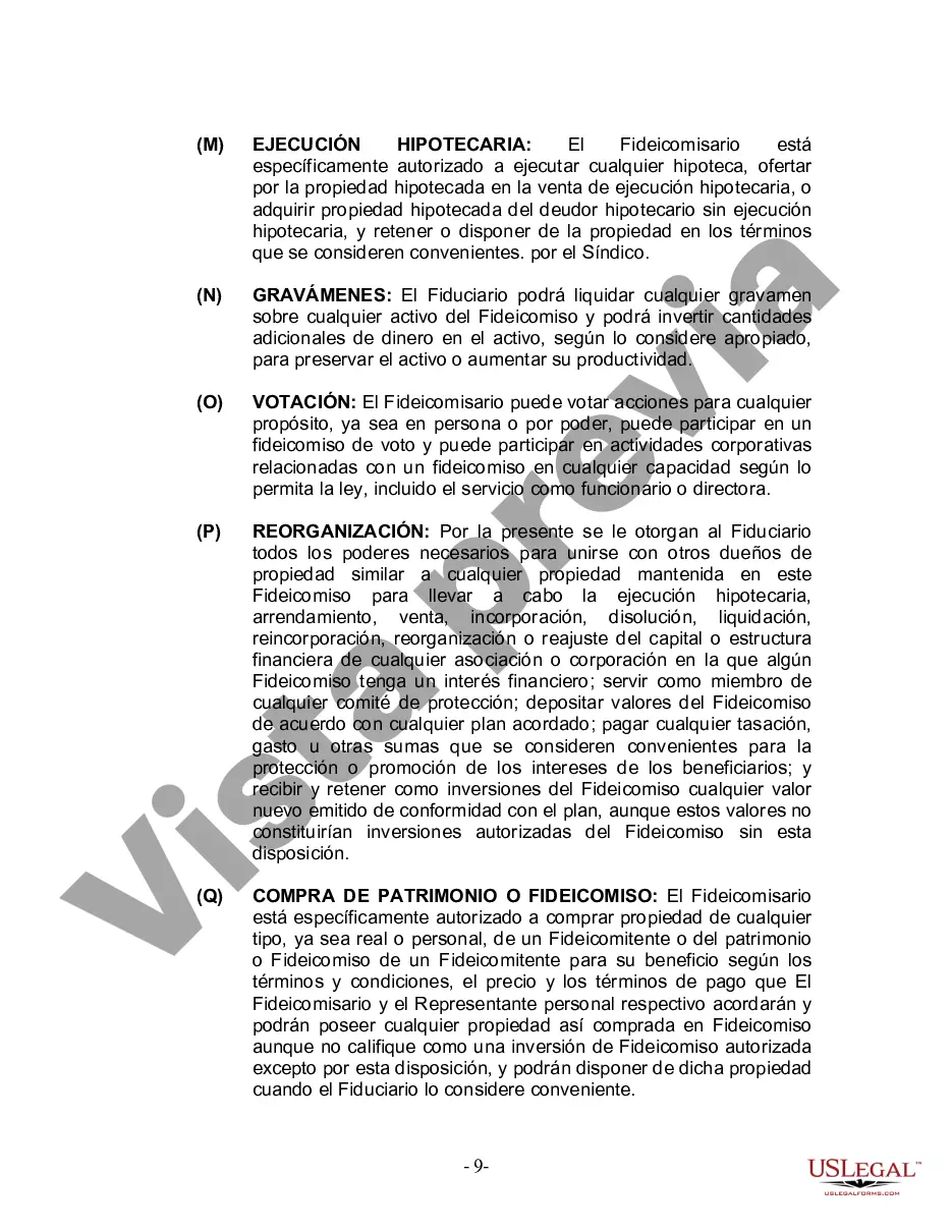 Preview Fideicomiso en vida para esposo y esposa sin hijos