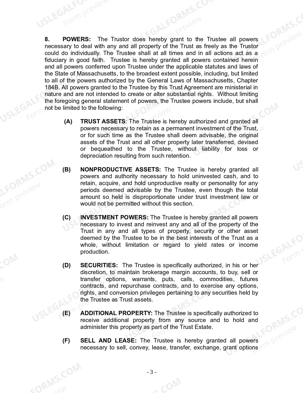 Preview Revocable Living Trust for Husband and Wife with No Children