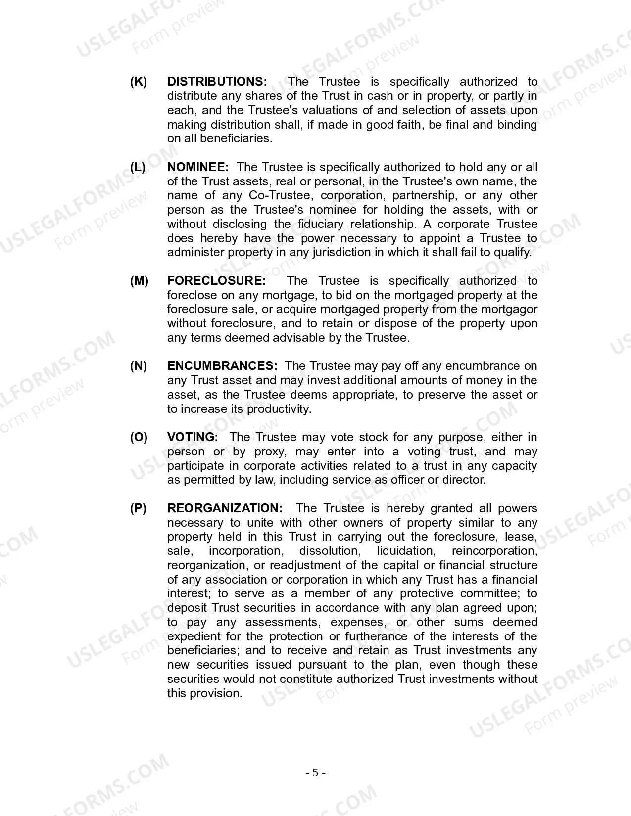 Preview Revocable Living Trust for Husband and Wife with No Children