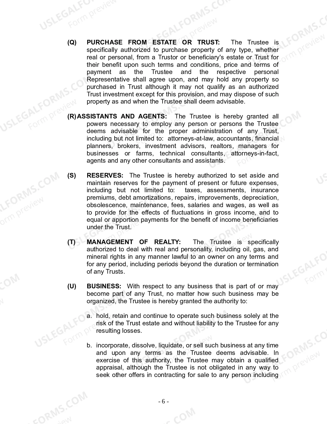 Preview Revocable Living Trust for Husband and Wife with No Children