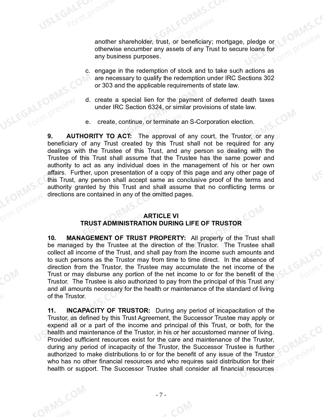Preview Revocable Living Trust for Husband and Wife with No Children