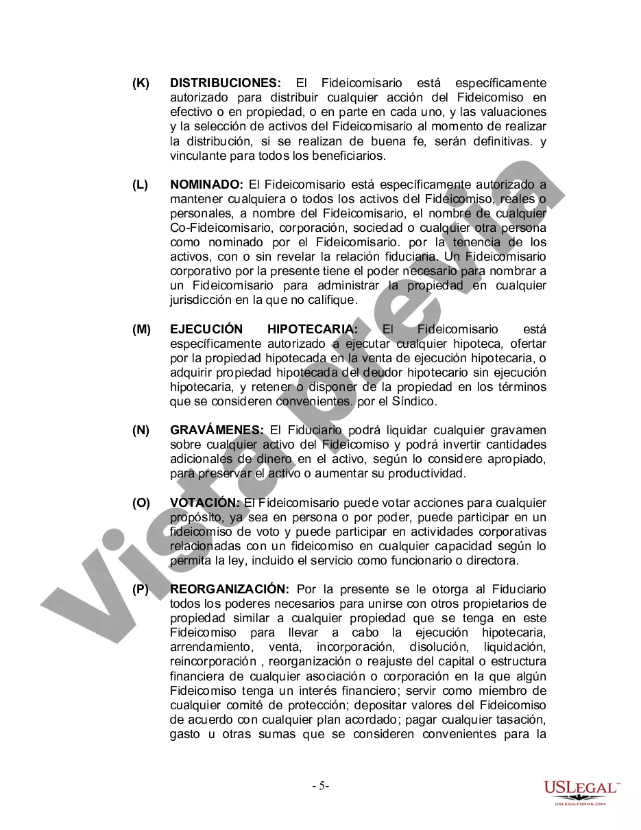 Preview Fideicomiso en Vida para Individuos Solteros, Divorciados o Viudos (o Viudos) sin Hijos